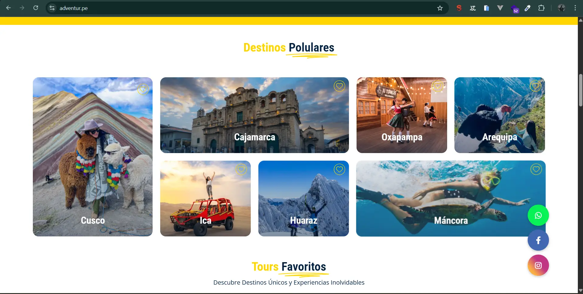 Adventur.pe - Proyecto desarrollado por Softech Perú